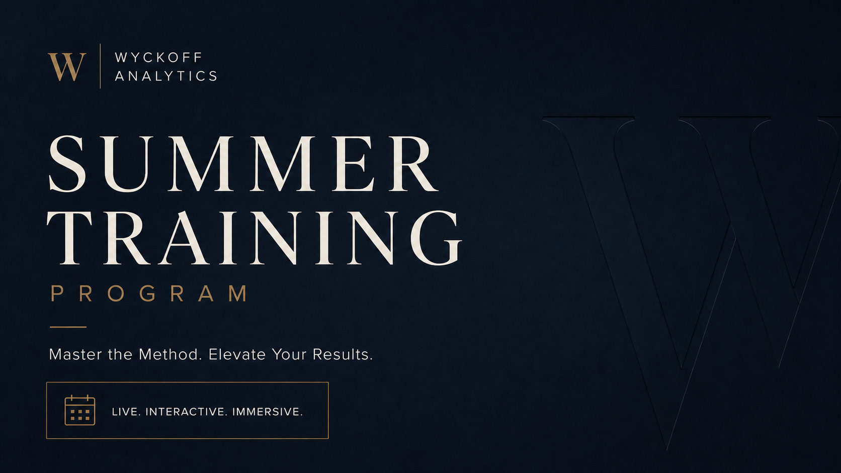 Wyckoff Analytics Summer Training